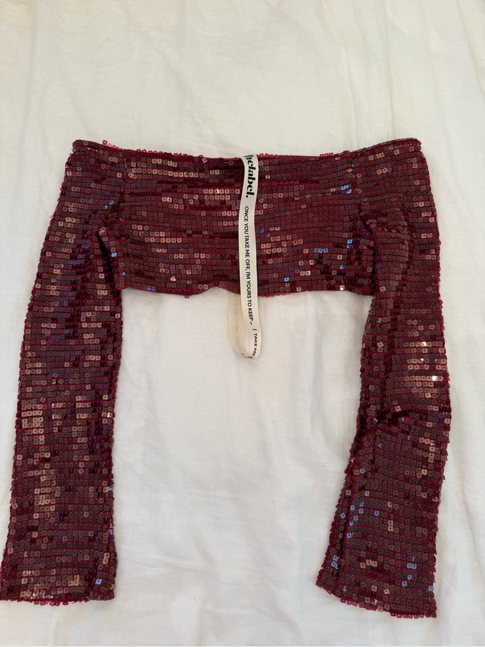 MARS THE LABEL THE NIA SEQUIN MAXI SKIRT SET IN WINE - Picture 14 of 14